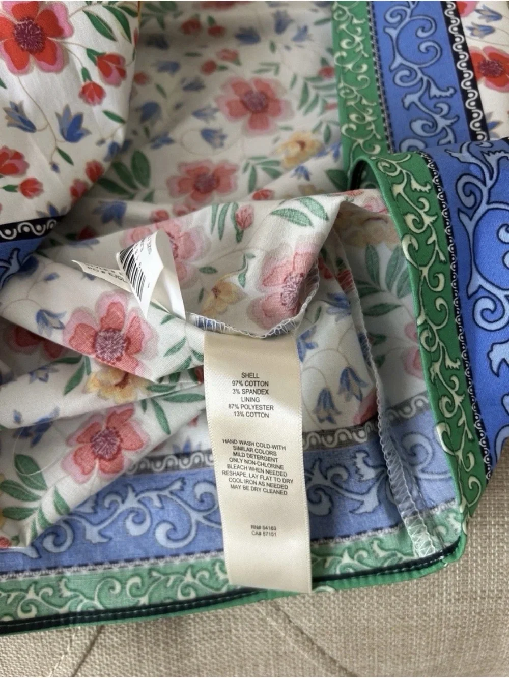 Eliza J $138 White Floral Tiered Sundress Pink Blue Green Trim Size 10 - Picture 6 of 9